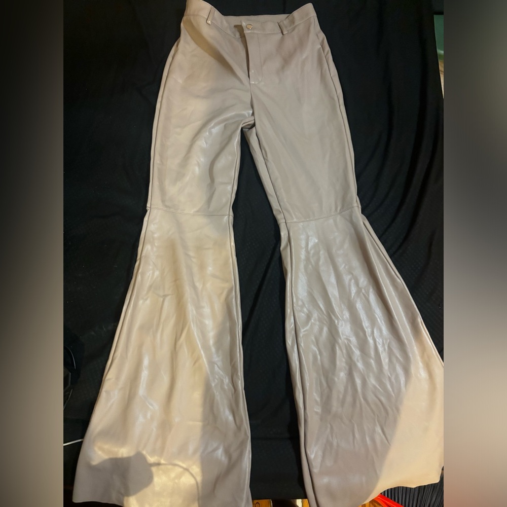 Flared Leather Pants